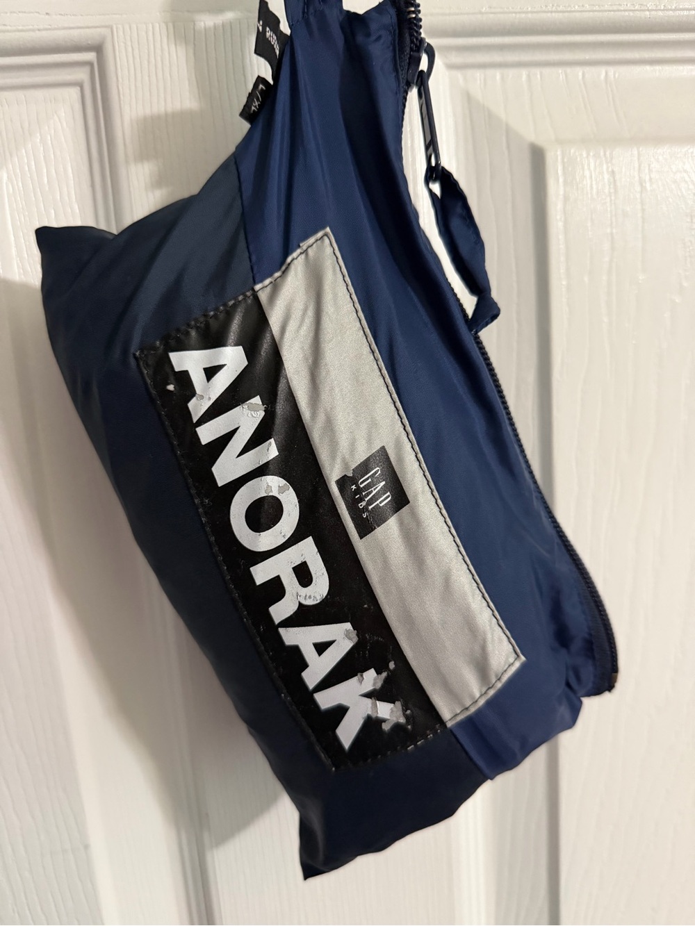 GAP kids  Navy wind jacket- w/ Anorak Belt Bag
Holder, L/XL kids, never used